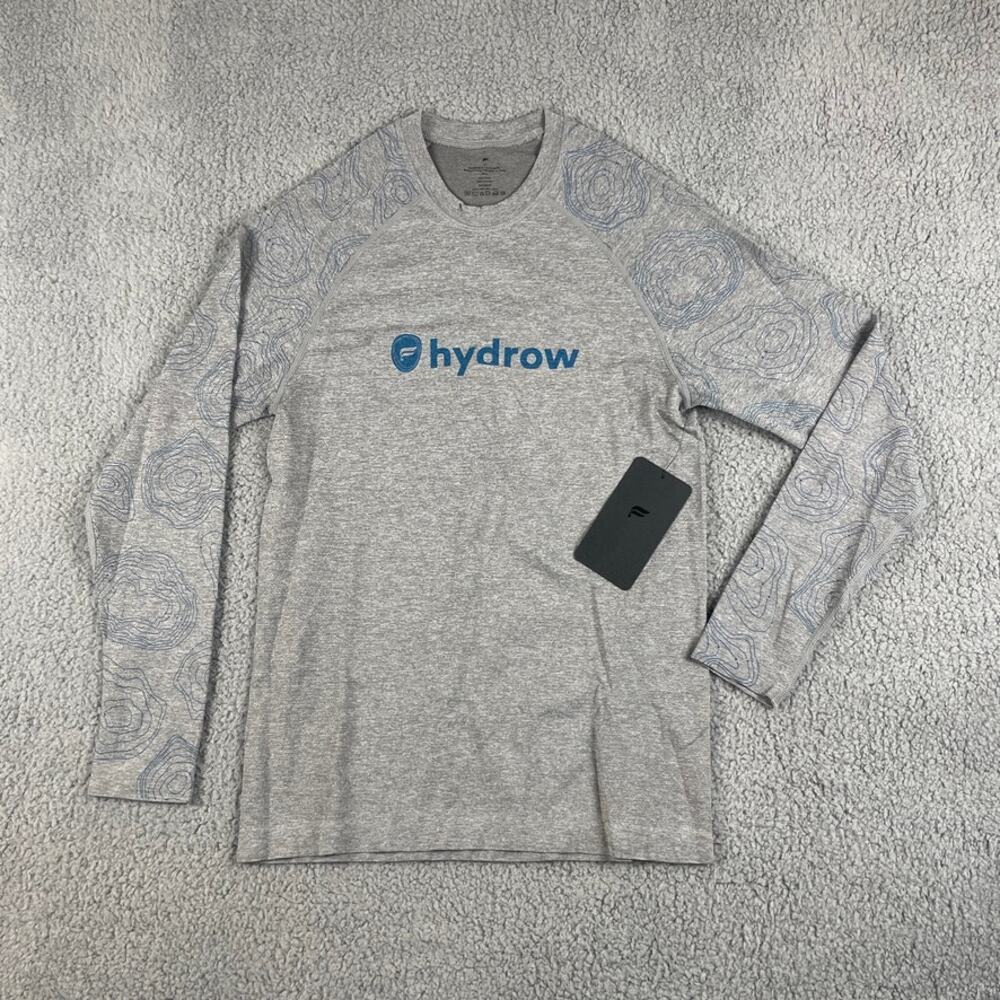 Fabletics Men's X-Small Gray Nylon Polyester The Training Day Long Sleeve Tee